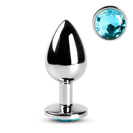 Sextoy Plug anal moyen métallique bleu GZ008
