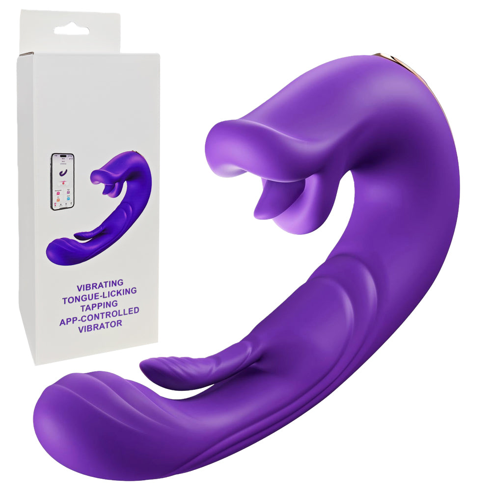 Emballage Sextoy Vibromasseur à langue et tapotements contrôlé par application