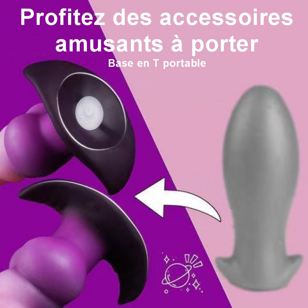 Sextoy anal en silicone médical avec texture prononcée et finition lisse.