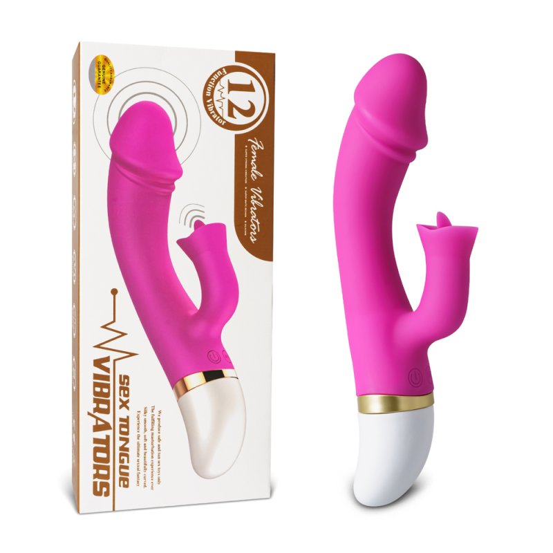 Sextoy langue vibrante silicone magenta 12 vitesses design ergonomique