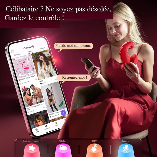 Sextoy vibromasseur connecté avec langue XLKJ005