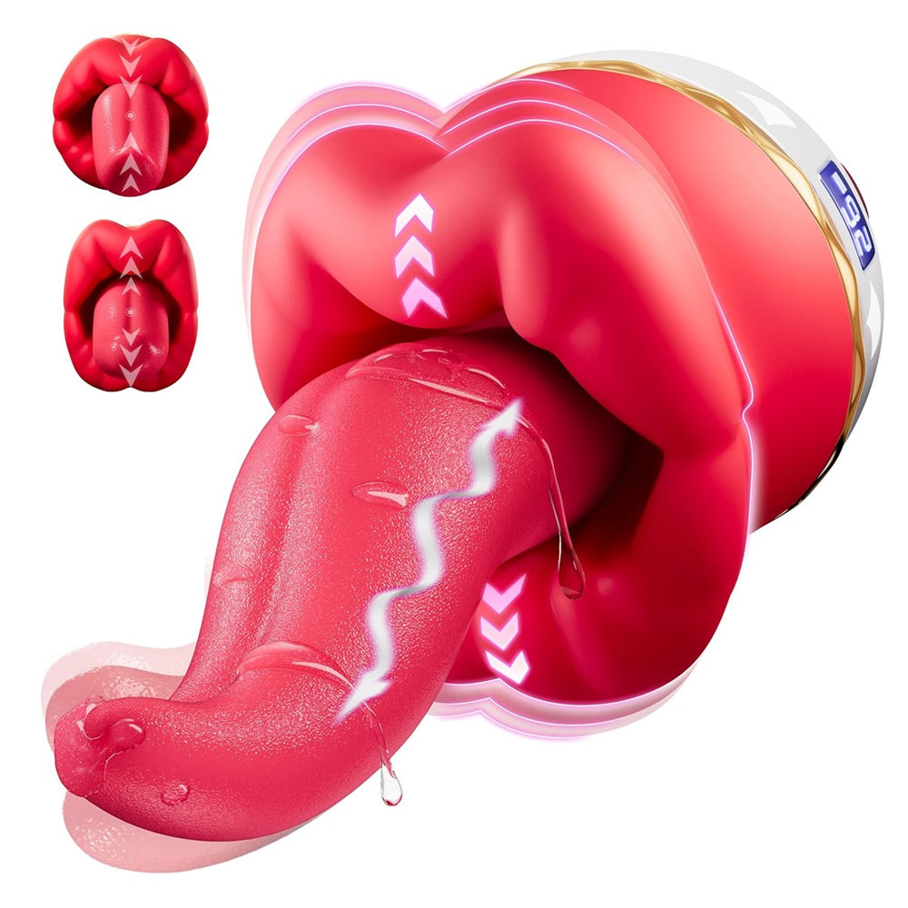 Vibromasseur premium avec langue stimulante et 9 modes de vibration