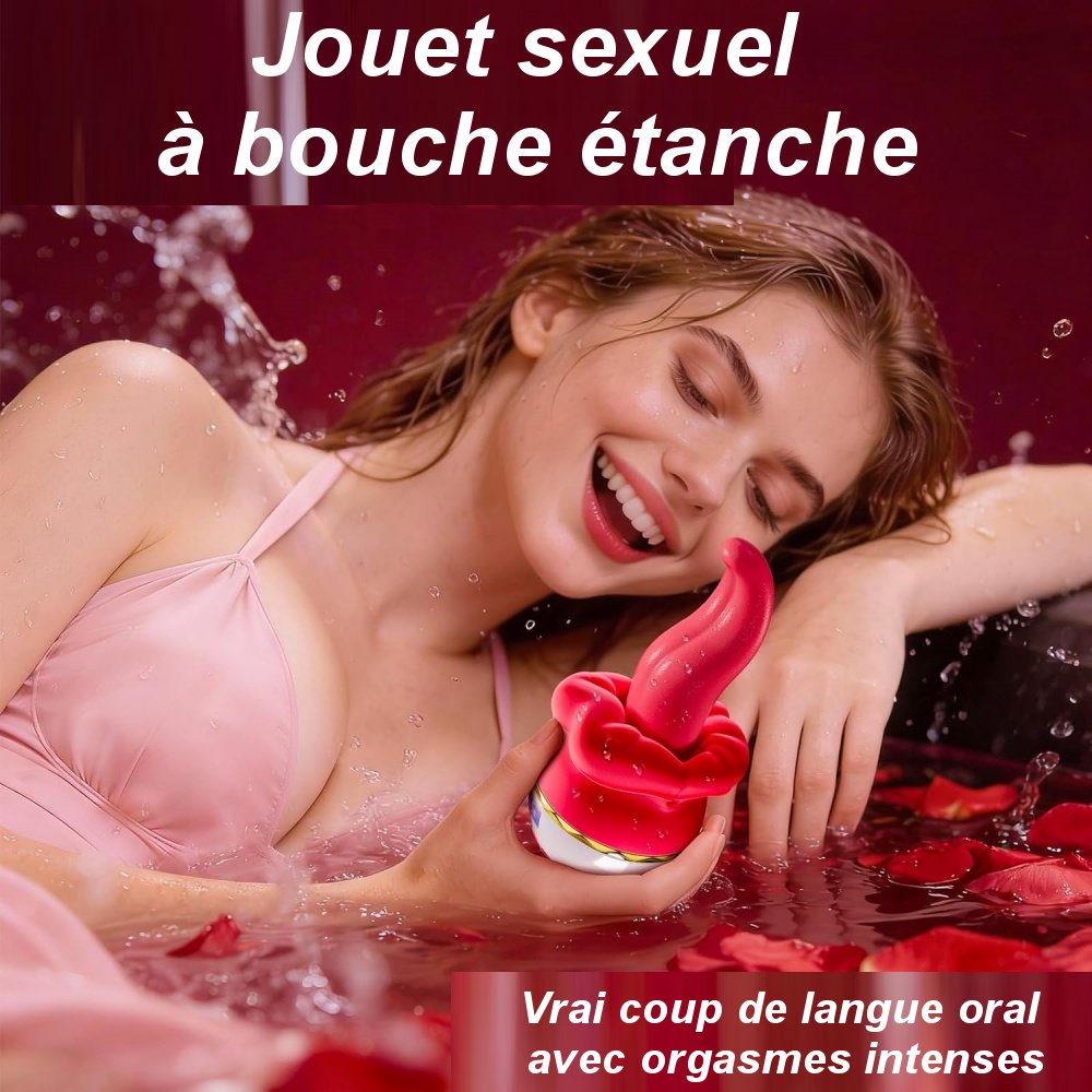 Vibromasseur rechargeable rouge et blanc avec triple stimulation en silicone