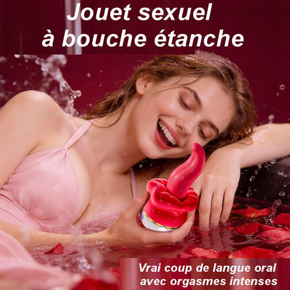Vibromasseur rechargeable rouge et blanc avec triple stimulation en silicone