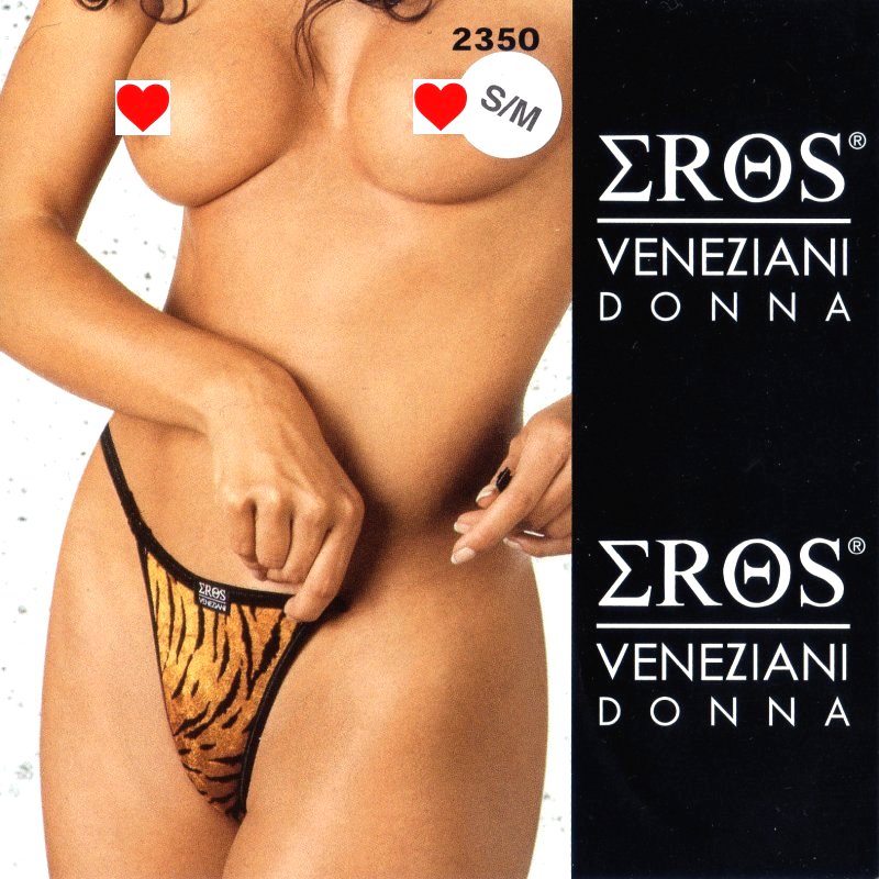 Lingerie string léopard EROS VENEZIANI pour femme, sous-vêtement sexy imprimé animal.