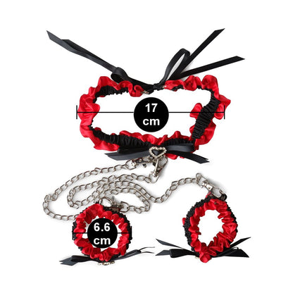 Kit Bondage BDSM Rouge avec Collier & Menottes 333200070