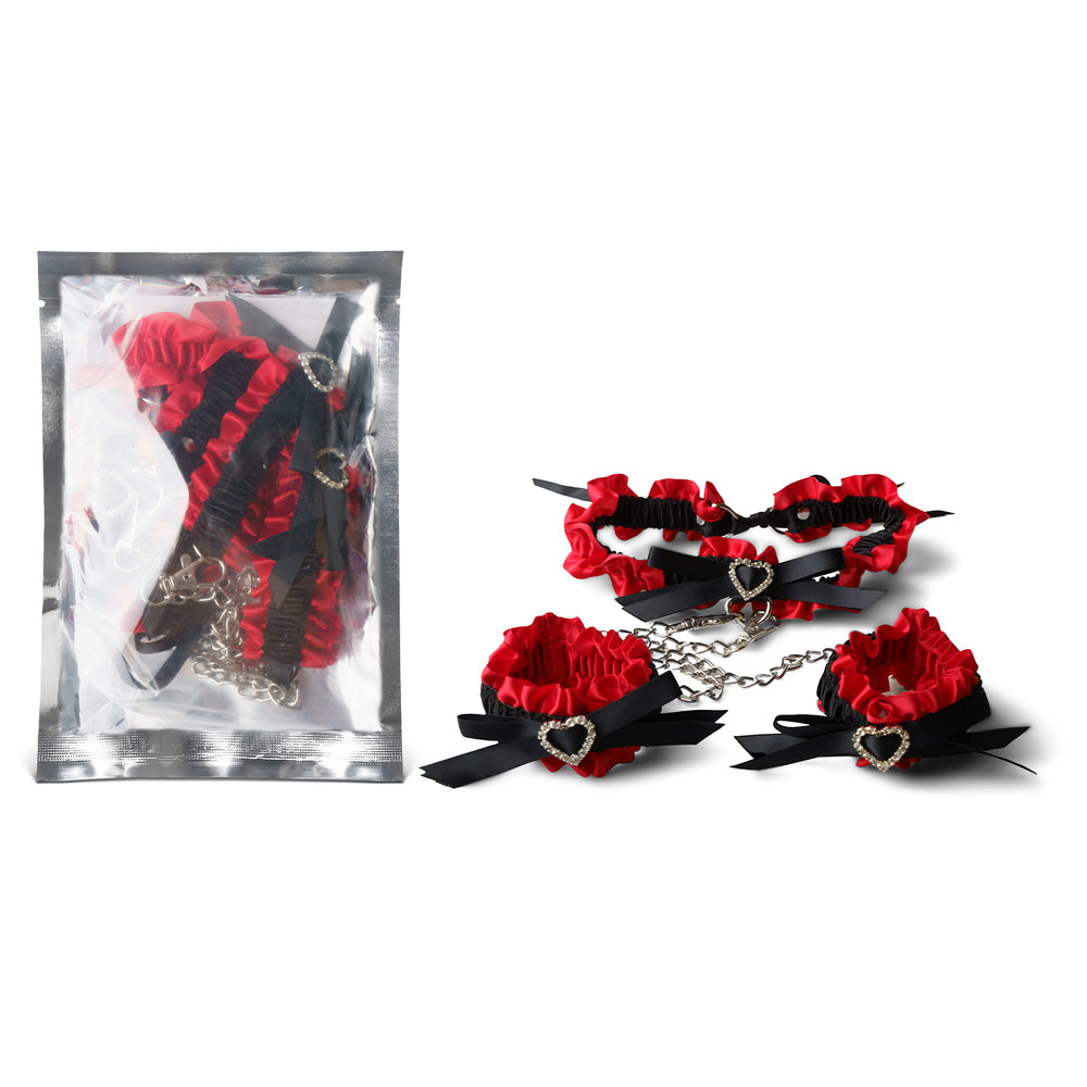 1.	Coffret Kit Bondage BDSM rouge avec collier et menottes
