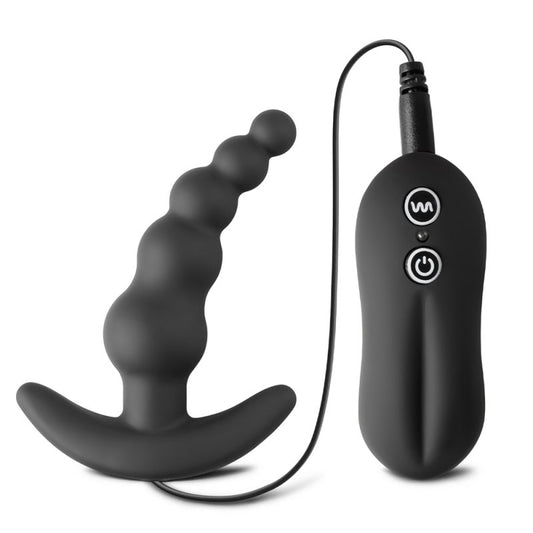 Sextoy Perles anales vibrantes en silicone noir 89010