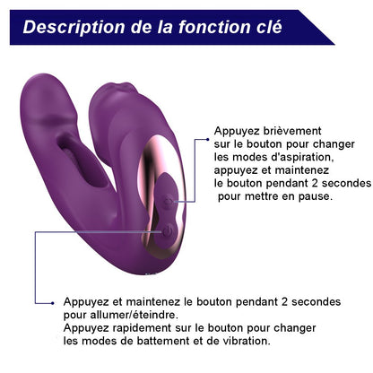 Vibromasseur Lapin Connecté Aspiration & Vibrations A0529
