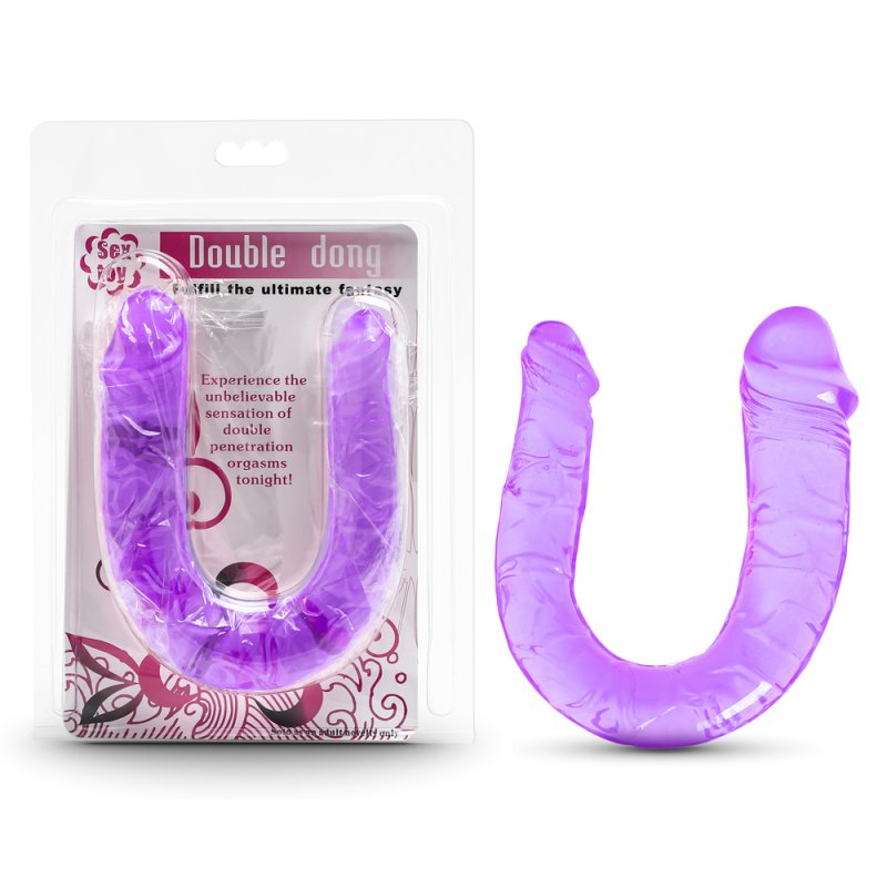Modèle double extrémité en TPE, 34 cm, couleur violet clair. Embouts ergonomiques et emballage blister.