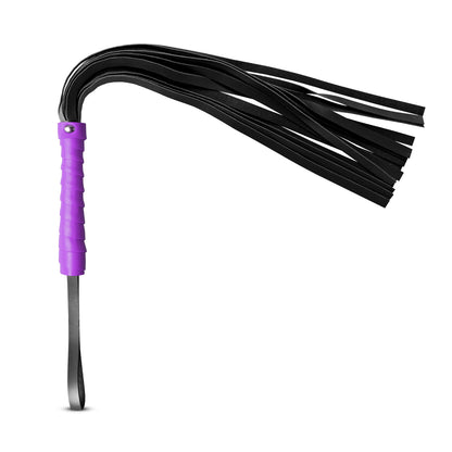 Fouet noir et violet du coffret BDSM 8 pièces