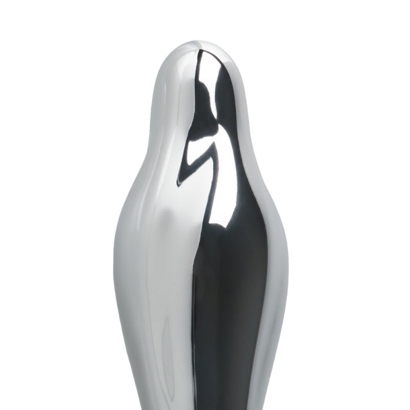Sextoy plug anal vibrant argent électroplaqué avec application et 9 modes