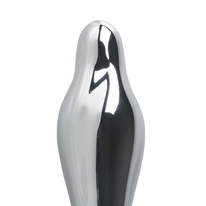 Sextoy plug anal vibrant argent électroplaqué avec application et 9 modes