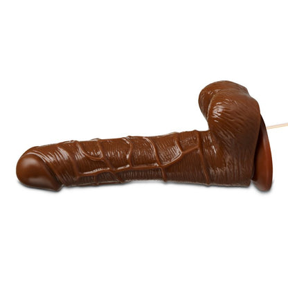 Gode vibrant rotatif marron effet réaliste avec fixation ventouse