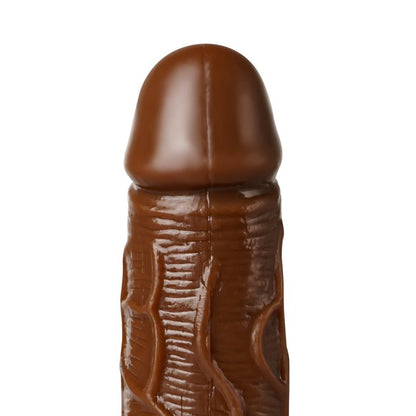 Sextoy gode réaliste marron avec rotation et vibrations réglables