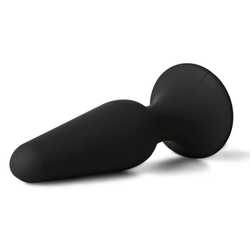 Plug anal classique en silicone médical noir taille intermédiaire
