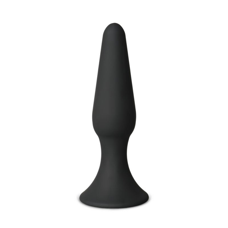 Plug anal en silicone noir petite taille avec forme ergonomique