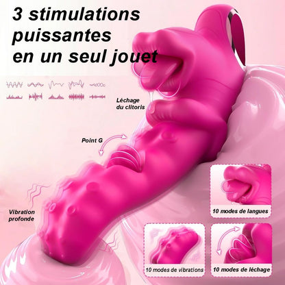 3.	Vue de face du vibromasseur lapin rechargeable magenta