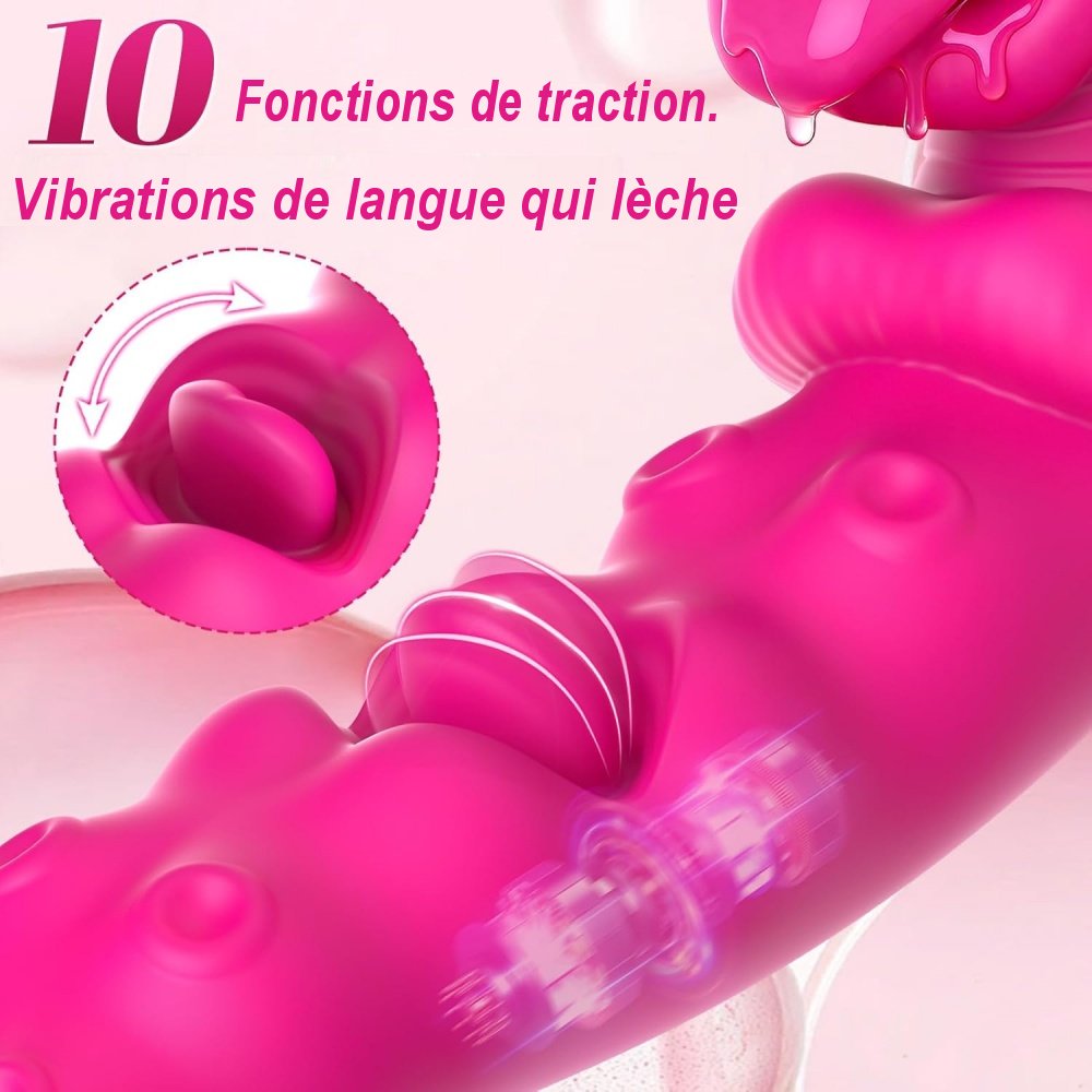 4.	Vibromasseur en silicone avec 10 modes de vibration et stimulation