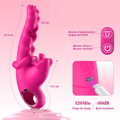 8.	Design élégant du vibromasseur lapin premium coloris magenta
