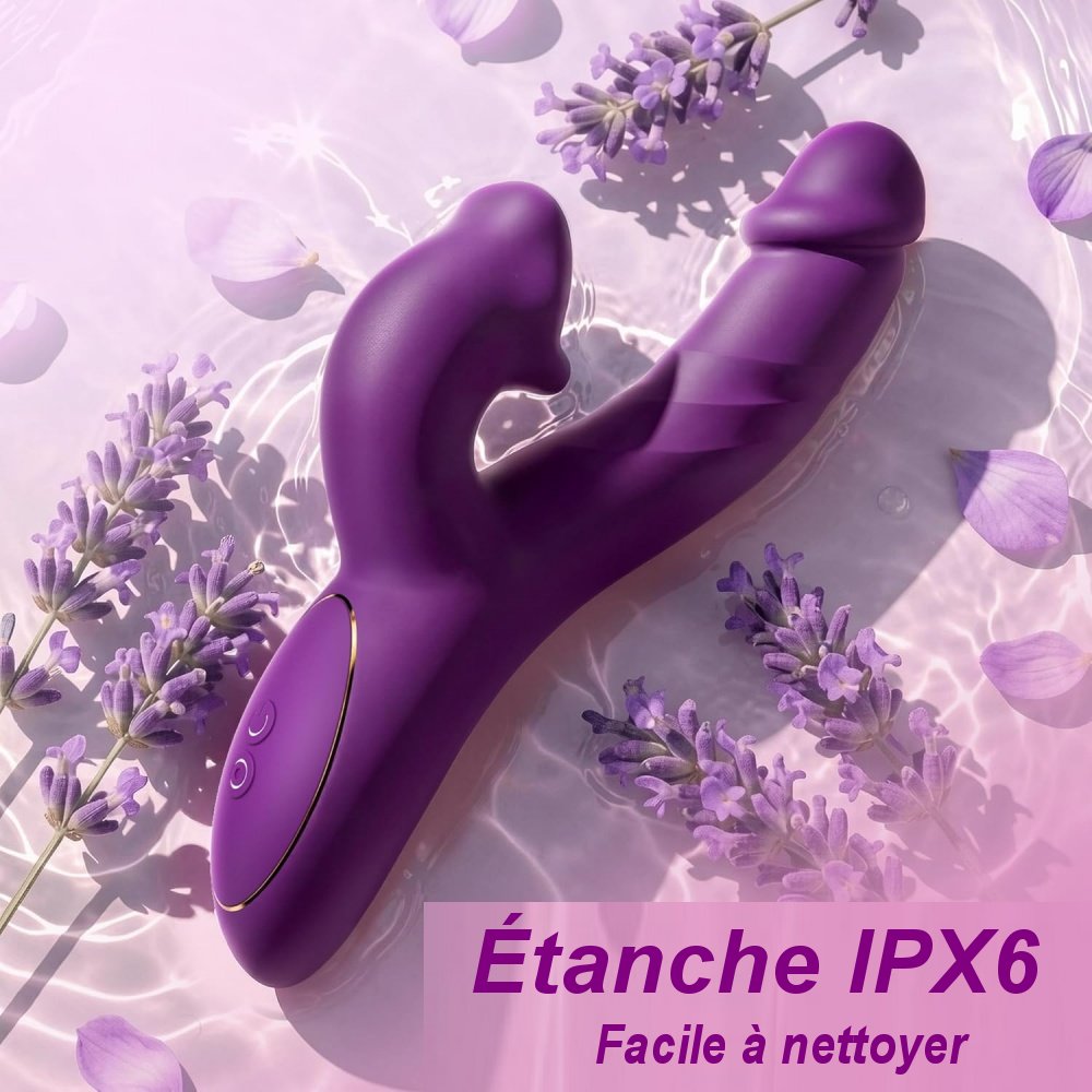9.	Design moderne du vibromasseur lapin violet foncé avec finitions élégantes