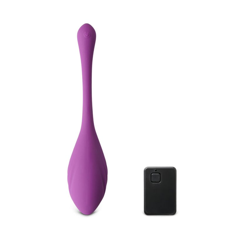 Sextoy violet vibrant avec télécommande et connexion à distance via application mobile.