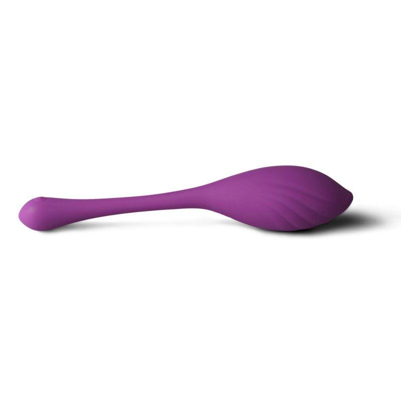 Vibromasseur intime violet avec 9 modes de vibration et double contrôle (app et télécommande).
