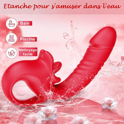Sextoy Vibromasseur connecté, vibrant, poussant et léchant étanche