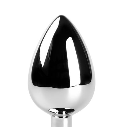 Sextoy anal métallique bleu et argent, étanche et facile à nettoyer.