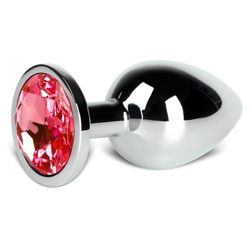Plug anal métallique rouge avec base argentée, conçu pour une utilisation confortable.