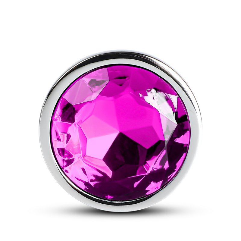 Kit de plugs anaux métalliques violet et argent avec finition lisse