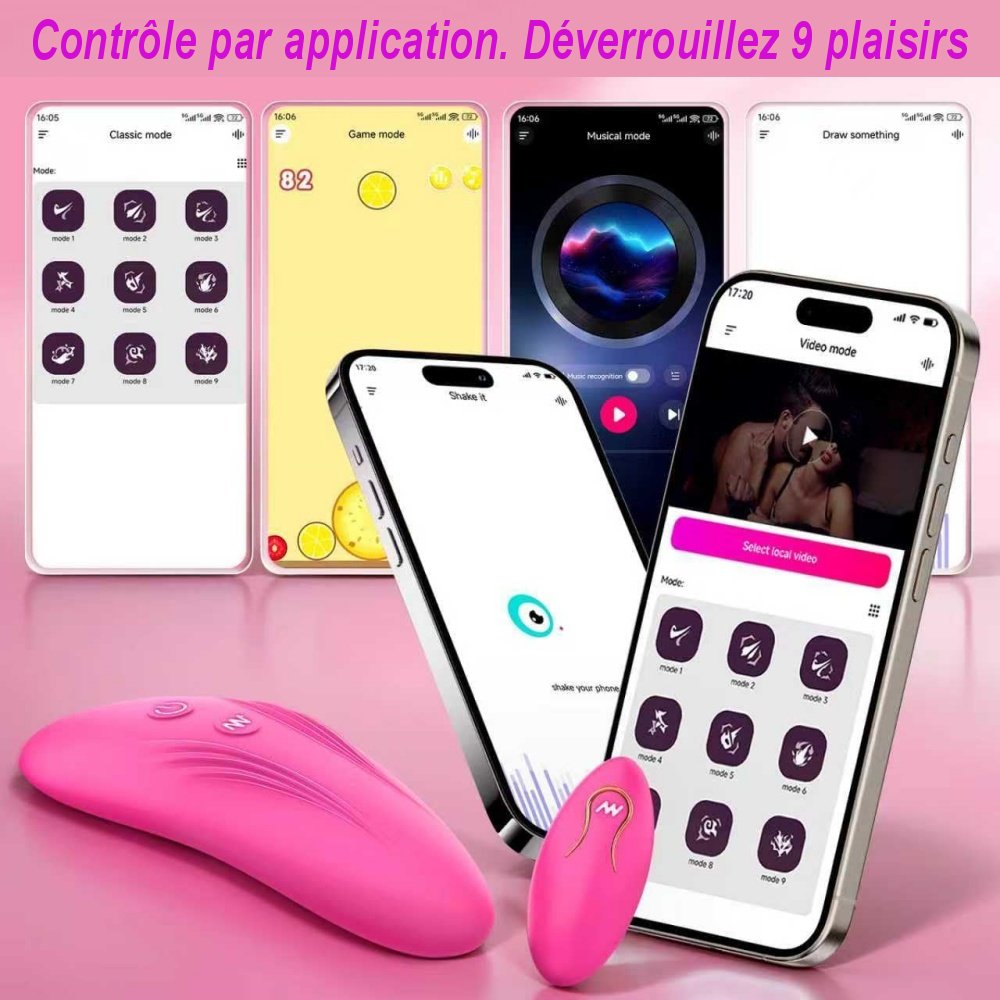 3.	Vue de face du vibromasseur rechargeable magenta au design ergonomique