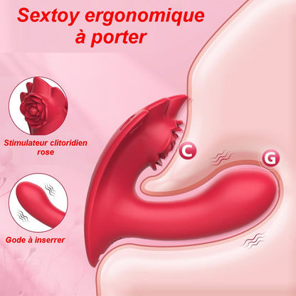 Sextoy vibromasseur portable, connecté, avec sangle et télécommande HB2507