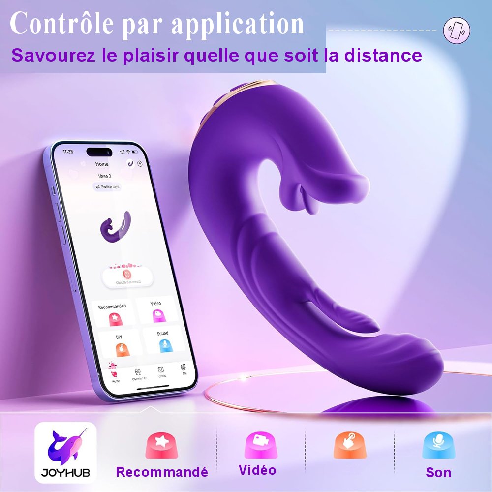 Sextoy Vibromasseur à langue et tapotements contrôlé à distance