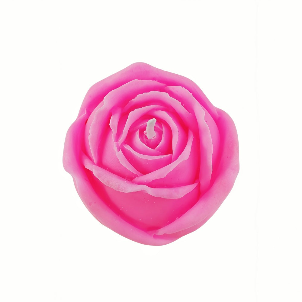 Vue de dessus Bougie parfumée en cire en forme de rose