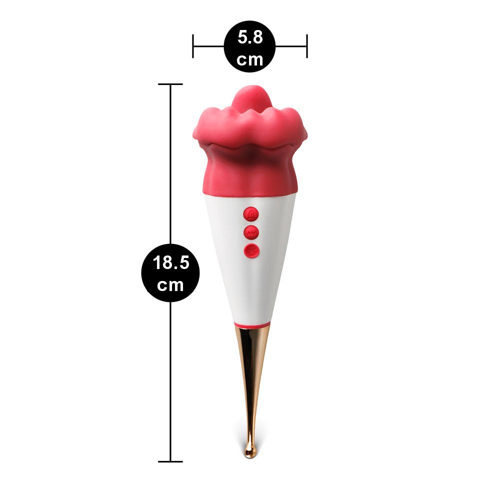 Dimensions du Sextoy Stimulateur à grande bouche rouge avec langue