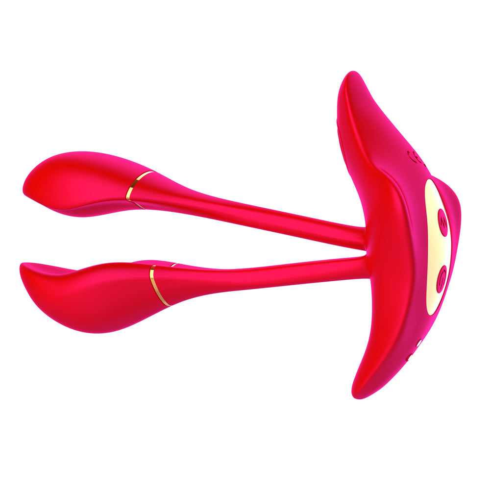 9.	Vibromasseur en silicone médical rouge au design compact et étanche