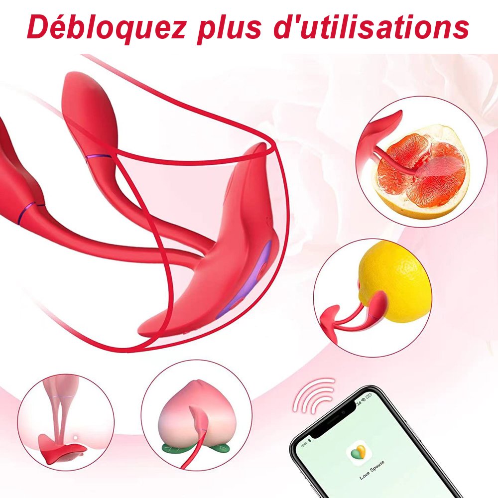 2.	Vibromasseur double pointe avec contrôle par application mobile