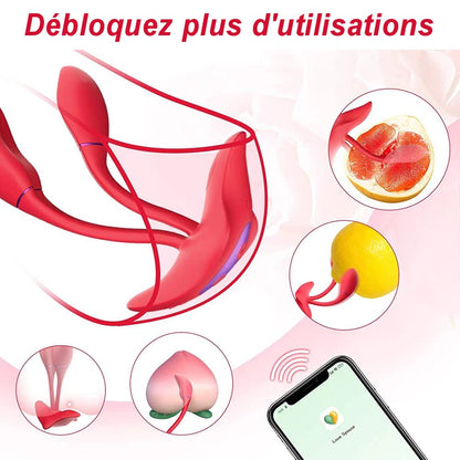 2.	Vibromasseur double pointe avec contrôle par application mobile