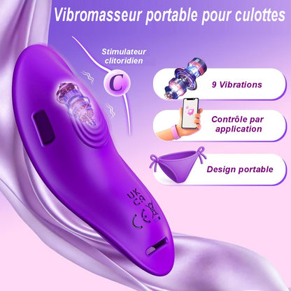 5.	Vibromasseur portable en silicone médical avec 9 modes de vibration