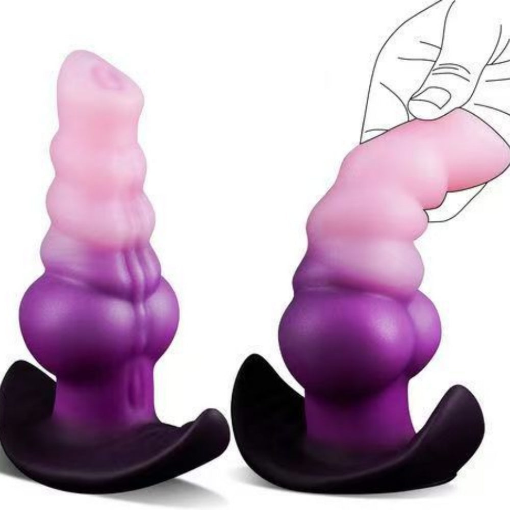Plug anal en silicone souple et résistant avec structure texturée.