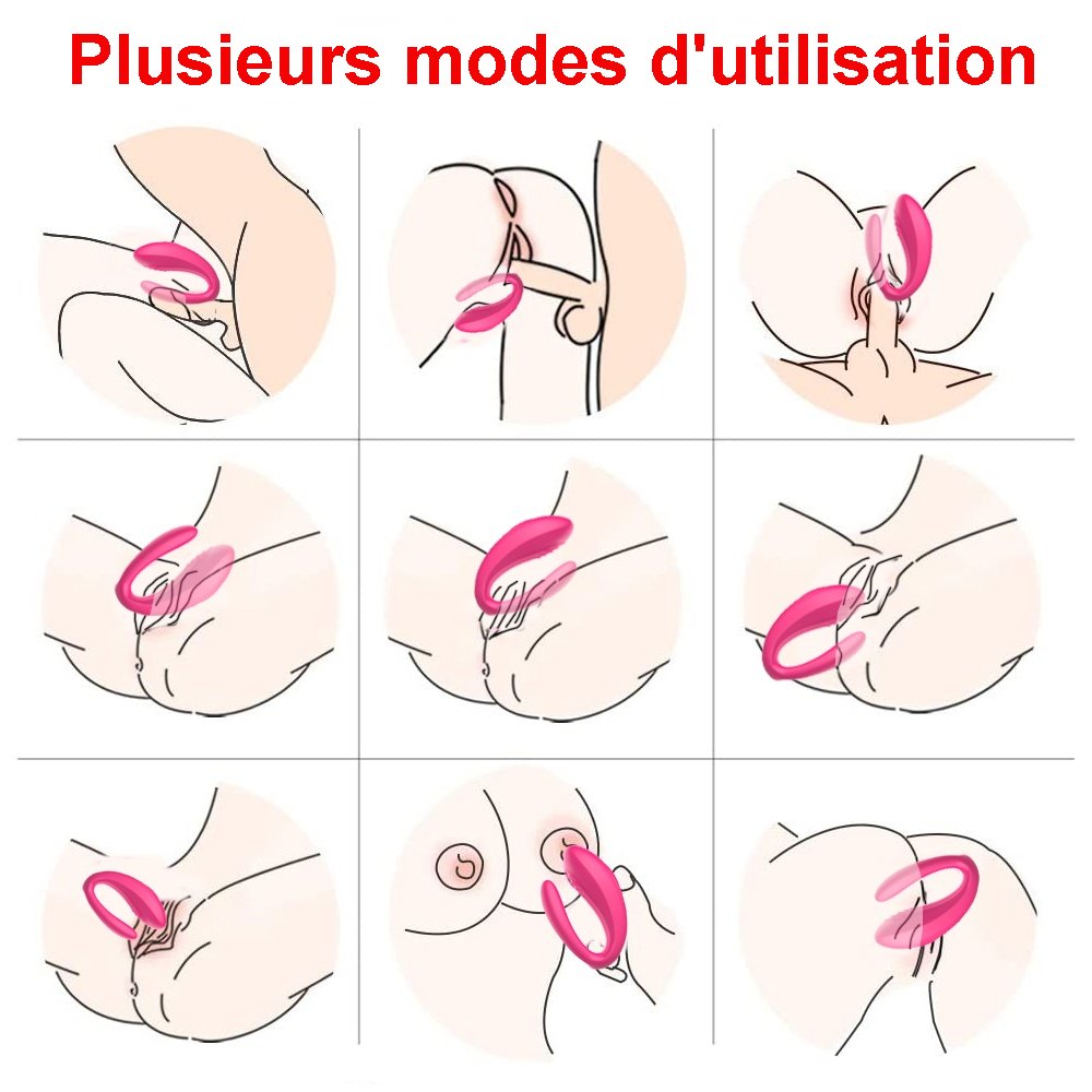 Tous les modes d'utilisation pour ce Vibromasseur rechargeable Magenta, compatible application 