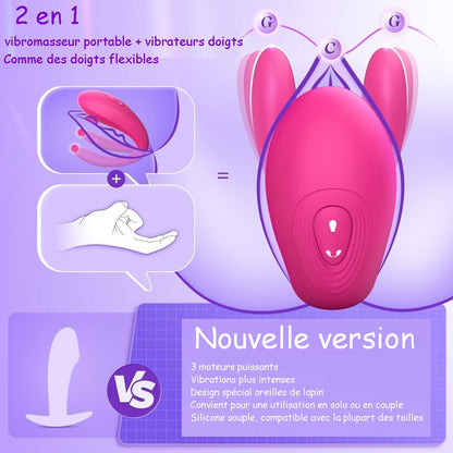 Stimulateur vibrant Magenta avec application mobile, télécommande et 10 modes. Silicone de qualité et batterie lithium incluse.