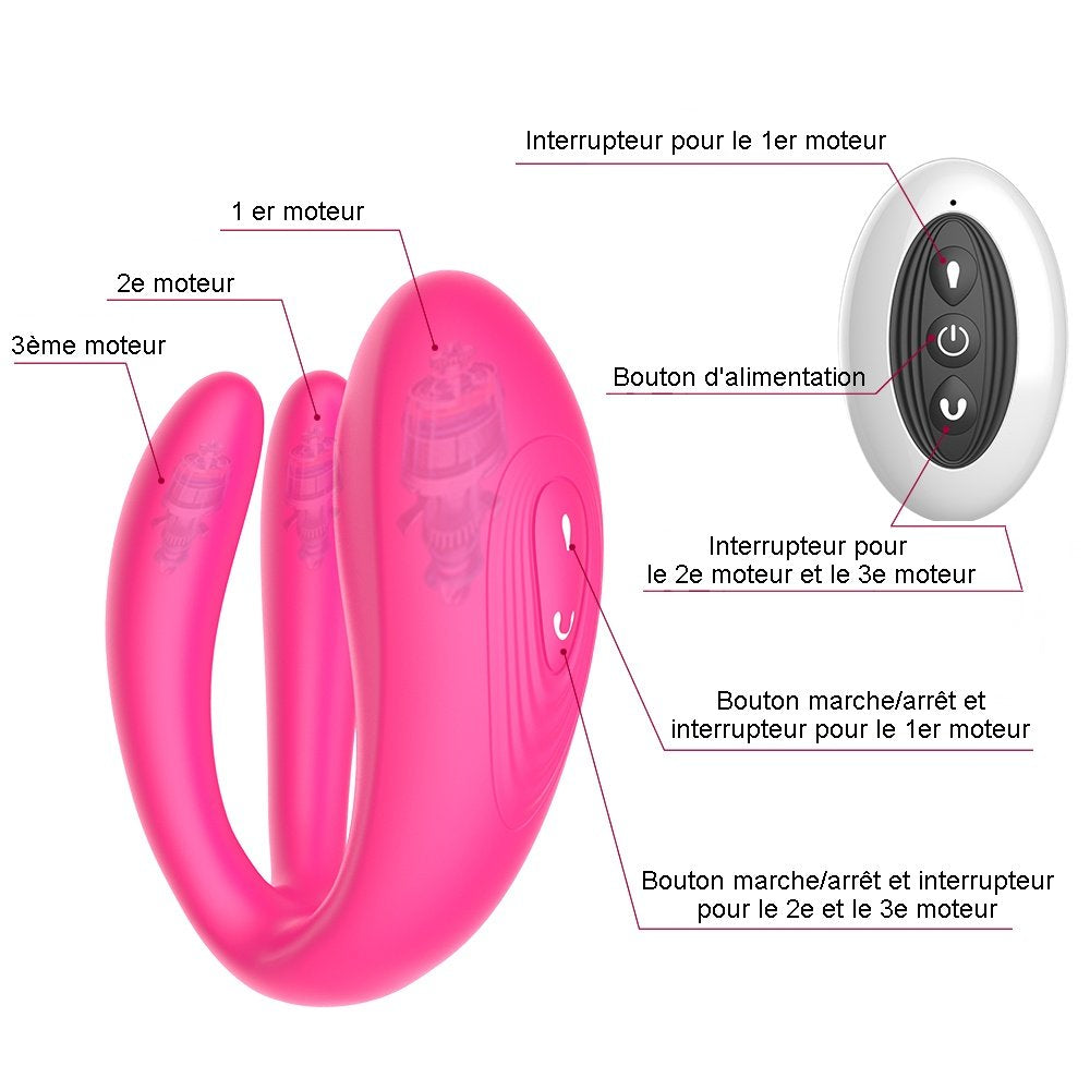 Vibromasseur rechargeable Magenta, compatible application et télécommande. 10 modes, silicone médical et format pratique.