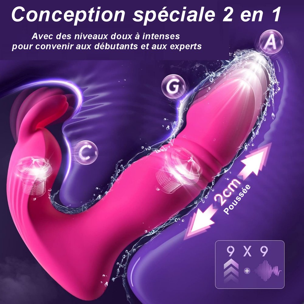 Sextoy Vibromasseur Lapin Connecté Poussées & Vibrations MMA-035