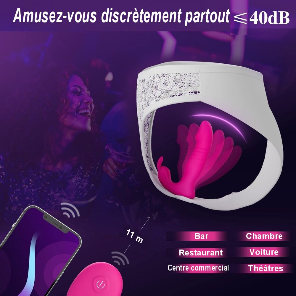 Sextoy Vibromasseur Lapin Connecté Poussées & Vibrations MMA-035