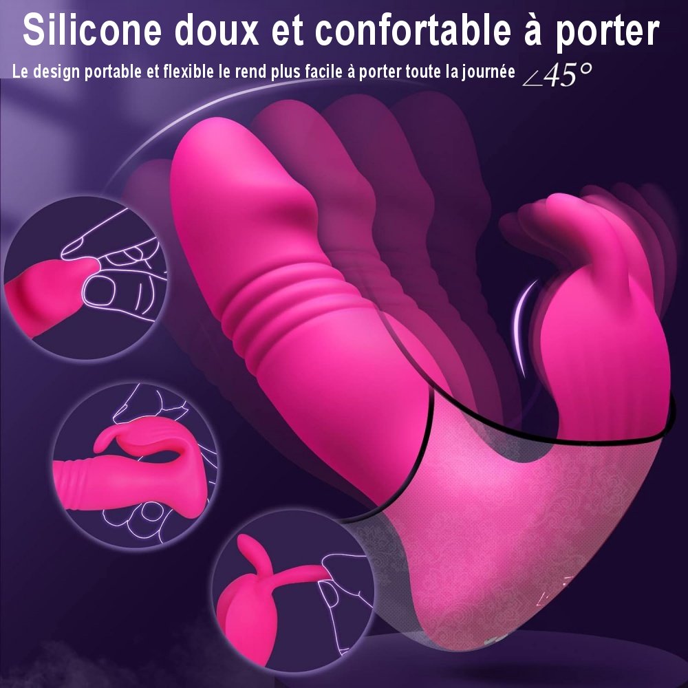 Sextoy Vibromasseur Lapin Connecté Poussées & Vibrations MMA-035