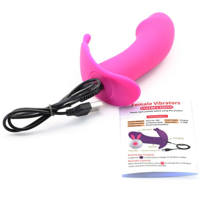 Vibromasseur point G télécommandé silicone doux 12 vitesses rechargeable