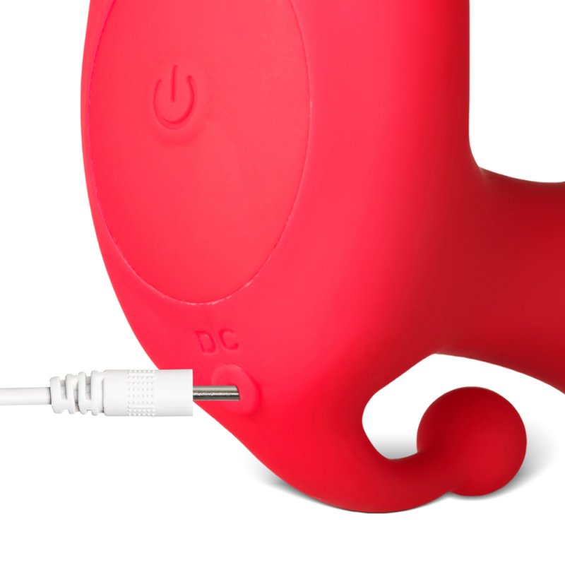 Sextoy vibrant connecté silicone rouge contrôle smartphone 11 modes