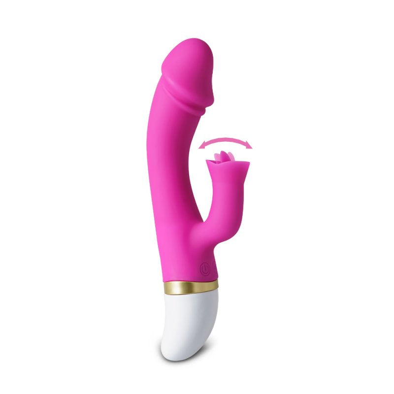 Vibromasseur langue vibrante magenta 12 vitesses silicone rechargeable étanche